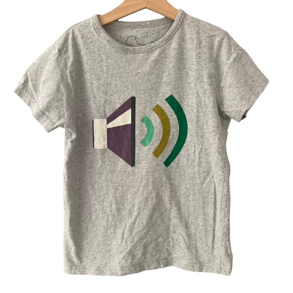 Mini Boden Speaker Volume Graphic Tee - Grey - 9-10